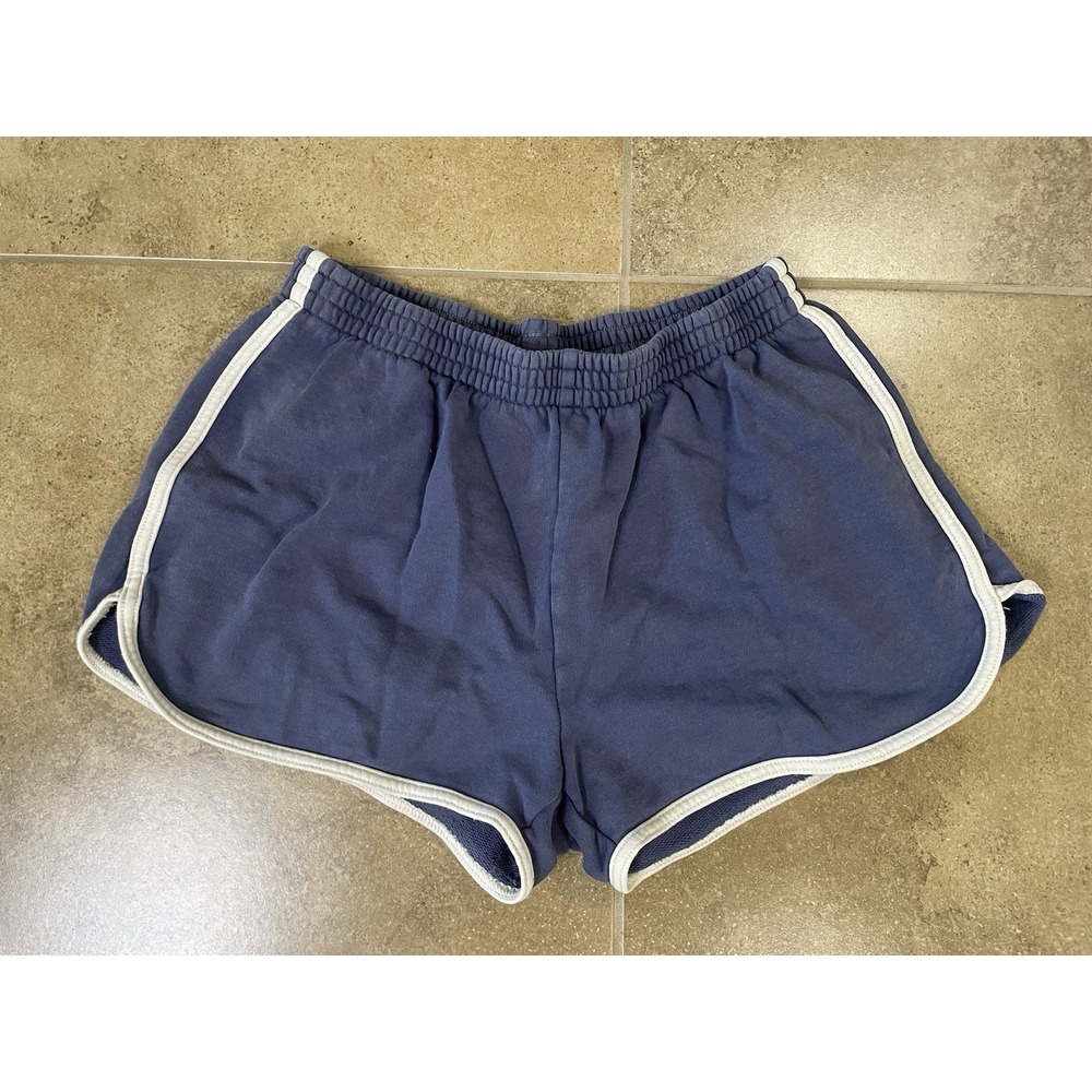 OFFLINE by Aerie Womens Sz L Lounge Shorts Blue Varsity Fleece Elastic Waist